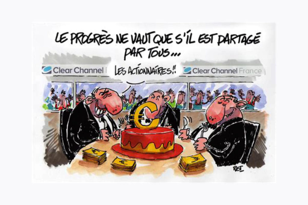 Dessin humoristique cgt partage du progrès